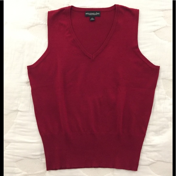 Monterey Bay Women’s Burgundy Classic V-Neck Vest  L - Picture 4 of 14